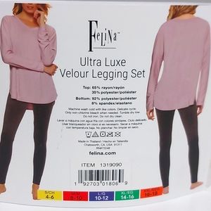 NWT Felina 2 pc Lounge set sz- small top- grey/ bottom- black